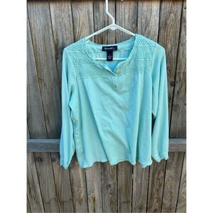 Denim & Co blouse vintage long sleeve size plus 1X